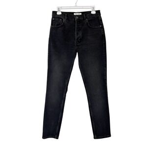 Reformation High Rise Skinny Jeans Women's 29 Black Button Fly Organic Cotton